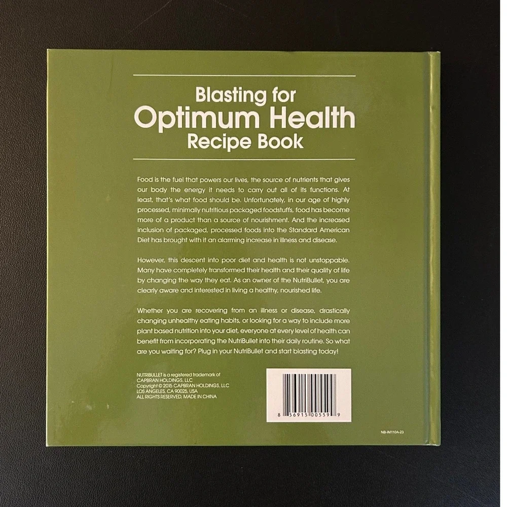NutriBullet Blasting for Optimum Health Recipe Book Hardcover Cookbook 2015